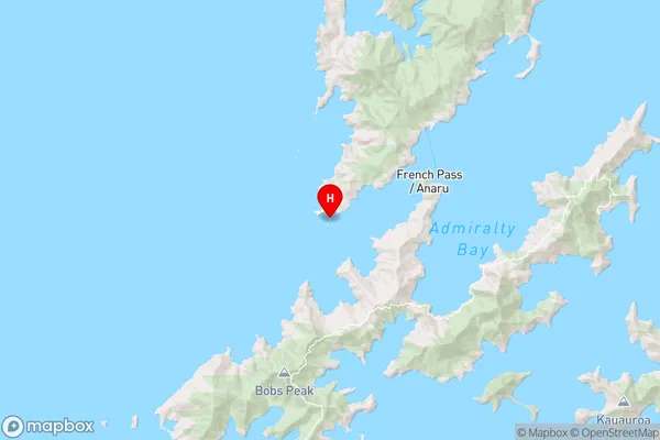 Hautai Island,Marlborough Region Map