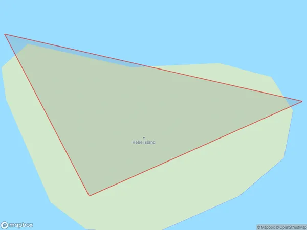 Hebe Island, Southland Polygon Area Map