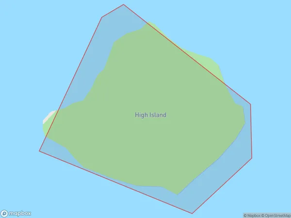 High Island, Northland Polygon Area Map