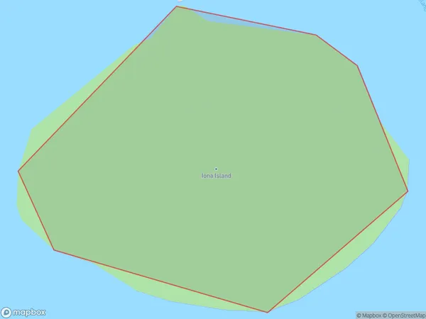Iona Island, Southland Polygon Area Map