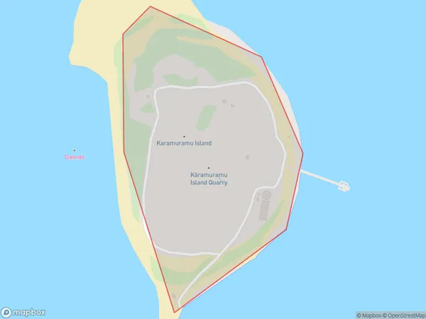 Karamuramu Island, Auckland Polygon Area Map