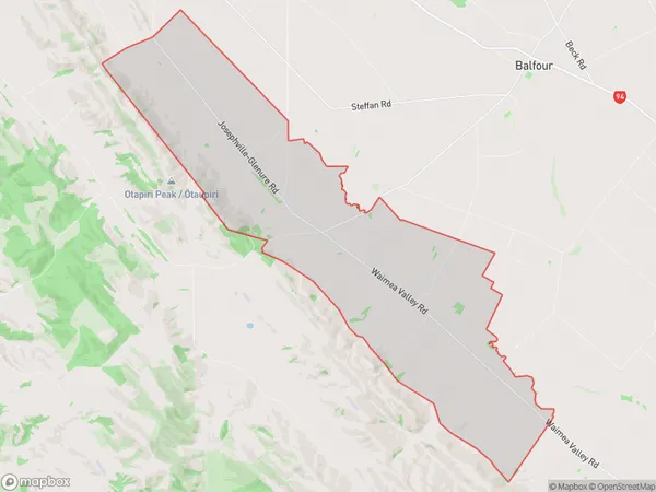 Glenure, Southland Polygon Area Map