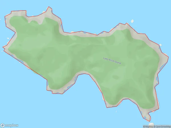 Lady Alice Island, Northland Polygon Area Map