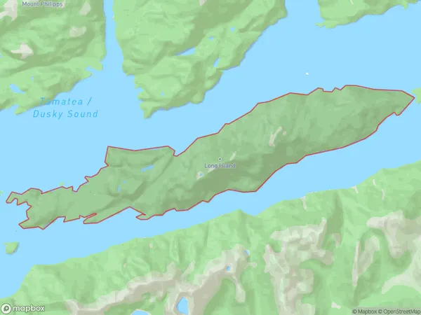 Long Island, Southland Polygon Area Map