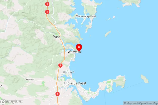 Mahurangi Island,Auckland Region Map