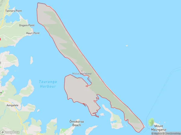 Matakana Island, Bay of Plenty Polygon Area Map