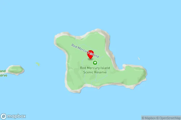 Red Mercury Island (Whakau),Waikato Area Map