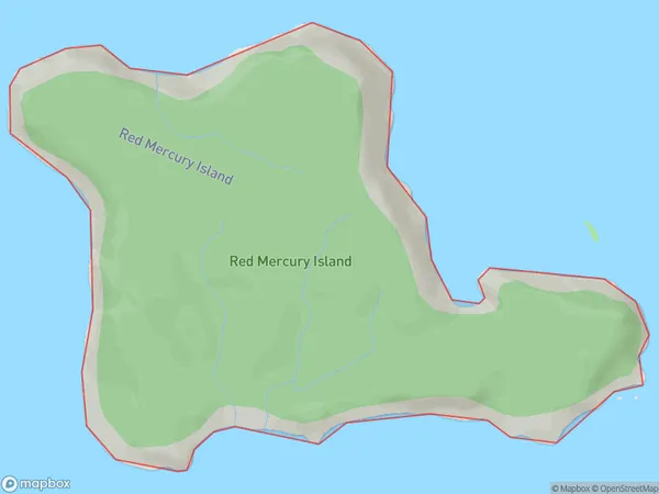 Red Mercury Island (Whakau), Waikato Polygon Area Map