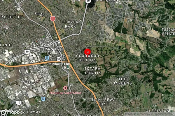 Goodwood Heights,Auckland Satellite Map