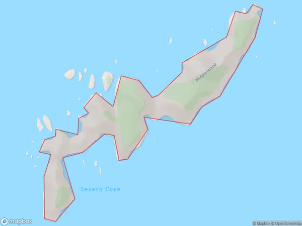 Middle Island, Waikato Polygon Area Map