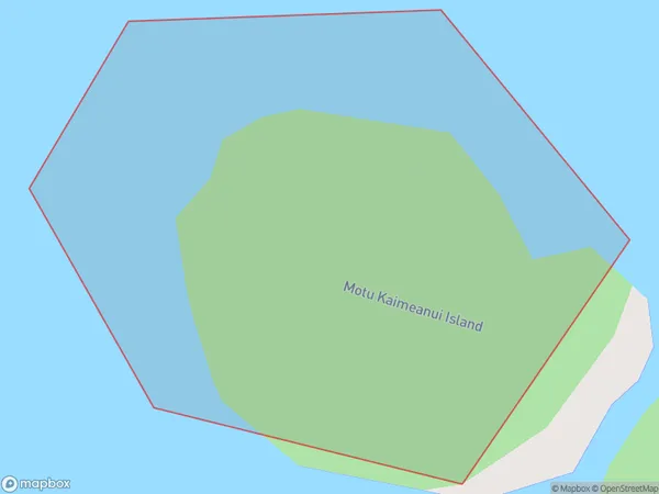 Motu Kaimeanui Island, Bay of Plenty Polygon Area Map