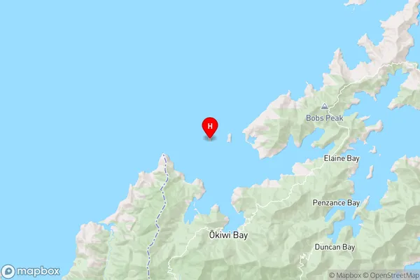 Motuanauru Island,Marlborough Region Map