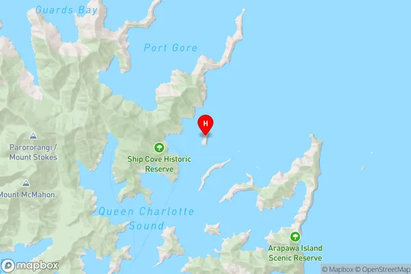 Motuara Island,Marlborough Region Map