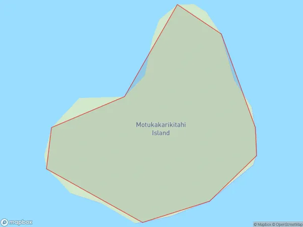 Motukakarikitahi Island (Rat Island), Waikato Polygon Area Map