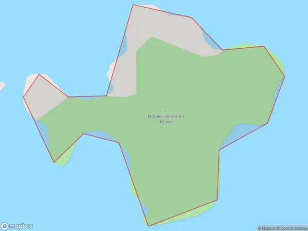 Motukaramarama Island (Bush Island), Waikato Polygon Area Map