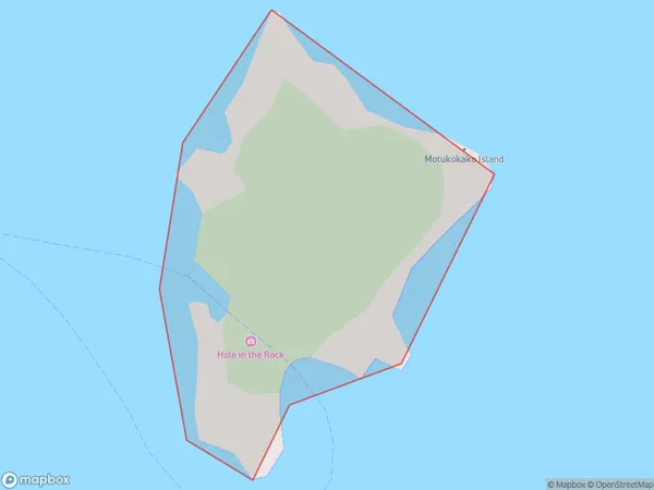 Motukokako Island / Piercy Island, Northland Polygon Area Map