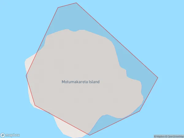 Motumakareta Island, Waikato Polygon Area Map