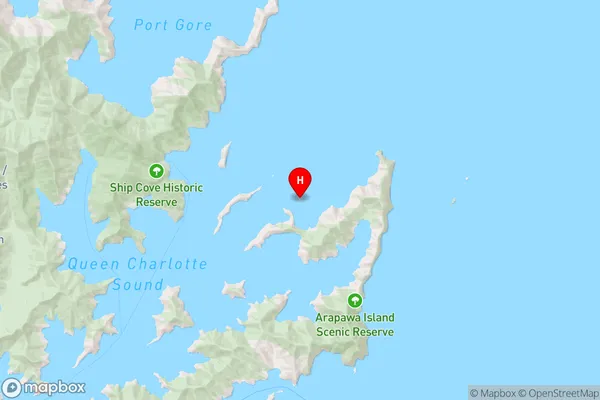 Motungarara Island,Marlborough Region Map