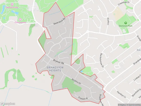 Grandview Heights, Waikato Polygon Area Map