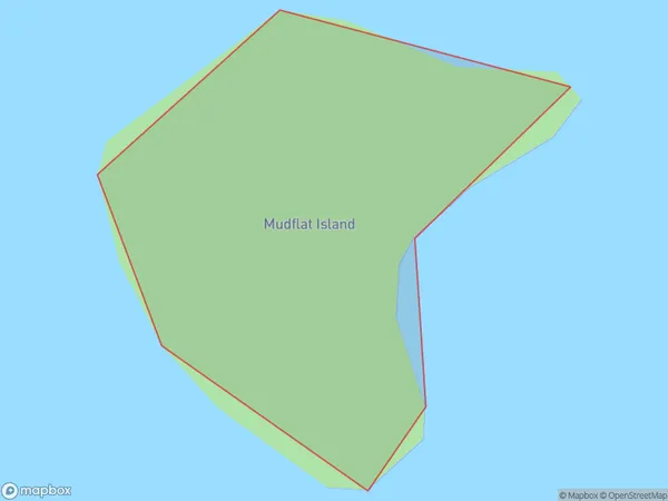 Mudflat Island, Southland Polygon Area Map