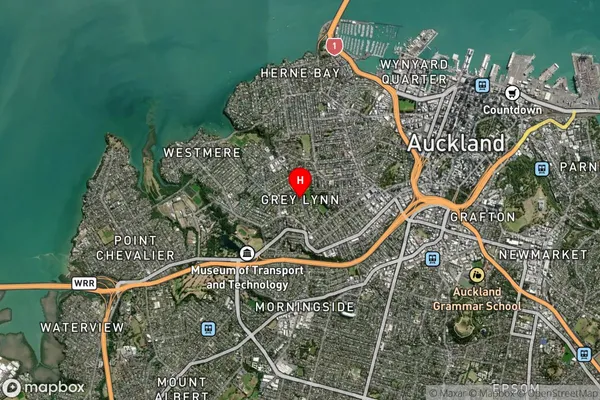 Grey Lynn,Auckland Satellite Map