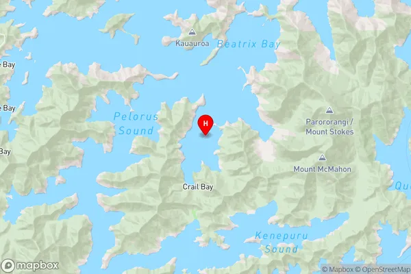 Ouokaha Island,Marlborough Region Map