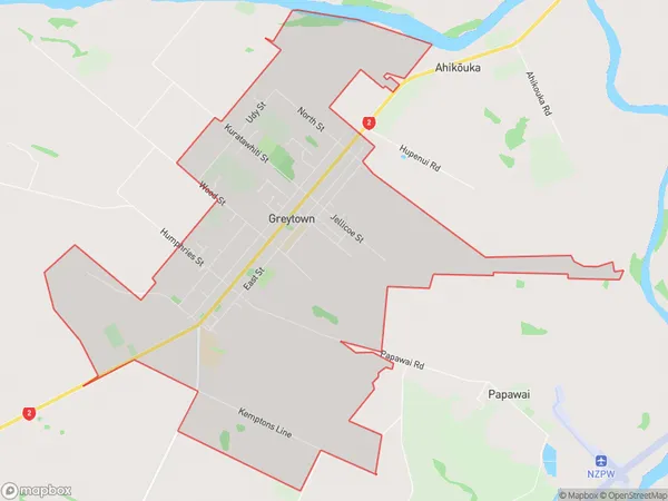 Greytown, Wellington Polygon Area Map