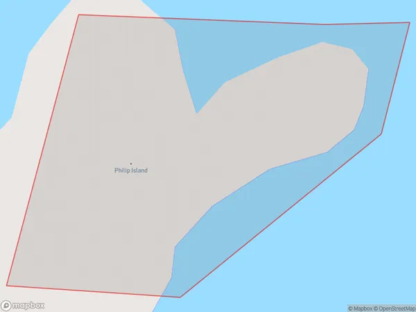 Philip Island, Northland Polygon Area Map