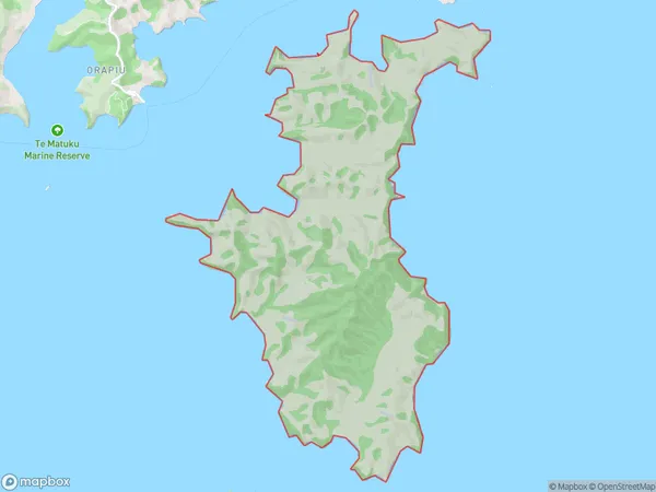 Ponui Island / Chamberlins Island, Otago Polygon Area Map