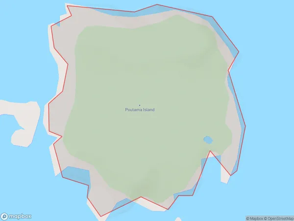 Poutama Island, Southland Polygon Area Map
