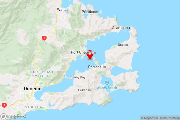 Quarantine Island/Kamau Taurua,Otago Region Map