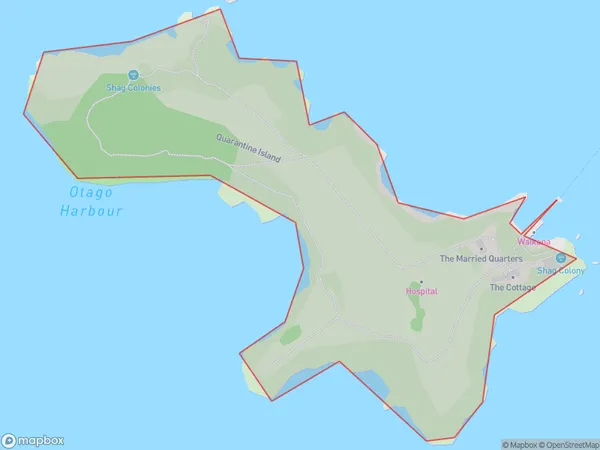 Quarantine Island/Kamau Taurua, Otago Polygon Area Map