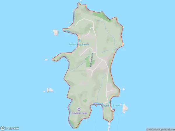 Rakino Island, Auckland Polygon Area Map