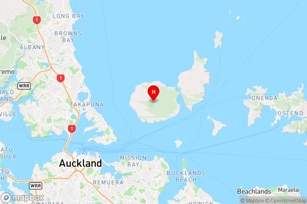 Rangitoto Island,Auckland Region Map