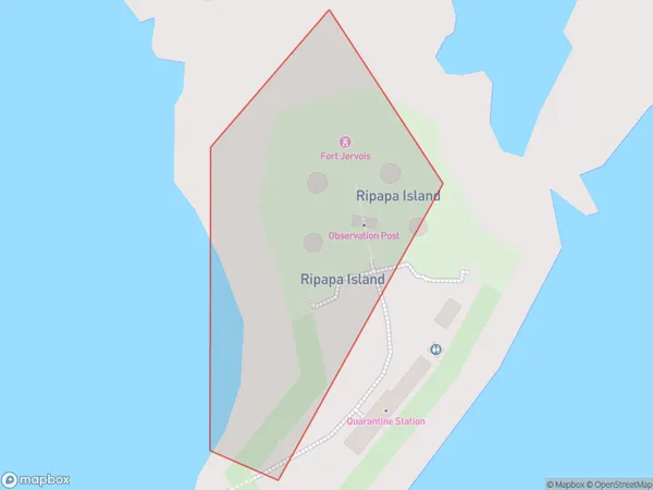 Ripapa Island, Canterbury Polygon Area Map