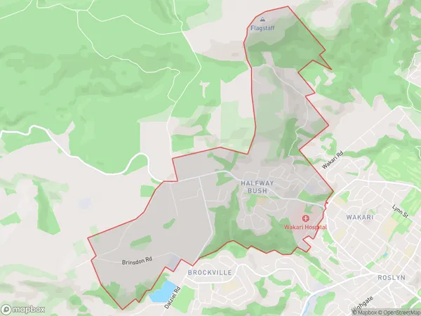 Halfway Bush, Otago Polygon Area Map