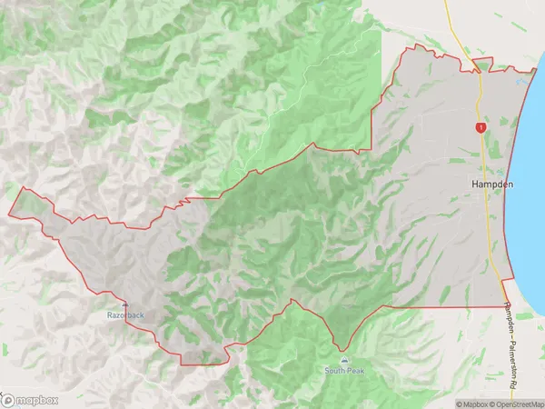 Hampden, Otago Polygon Area Map