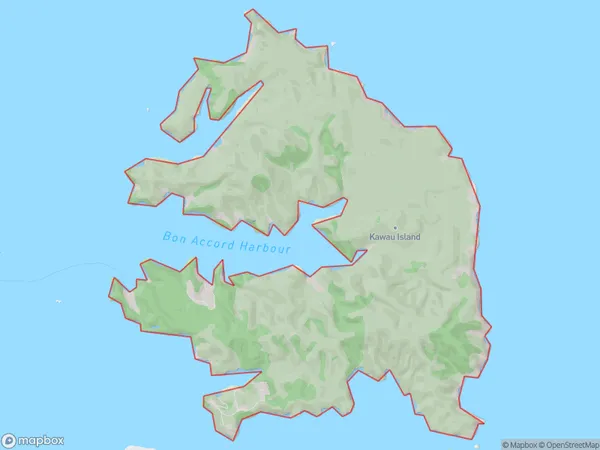 Kawau Island, Auckland Polygon Area Map