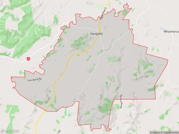 Hangatiki, Waikato Polygon Area Map