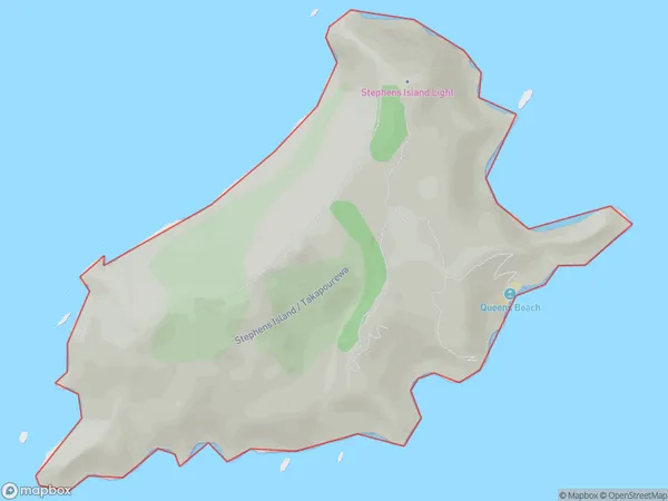 Stephens Island / Takapourewa, Marlborough Polygon Area Map