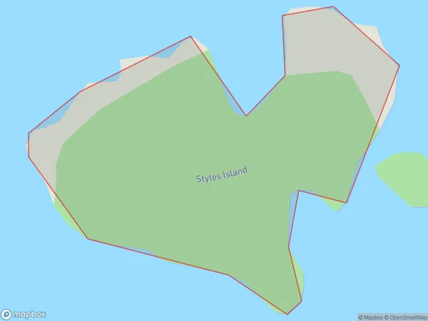 Styles Island, Southland Polygon Area Map