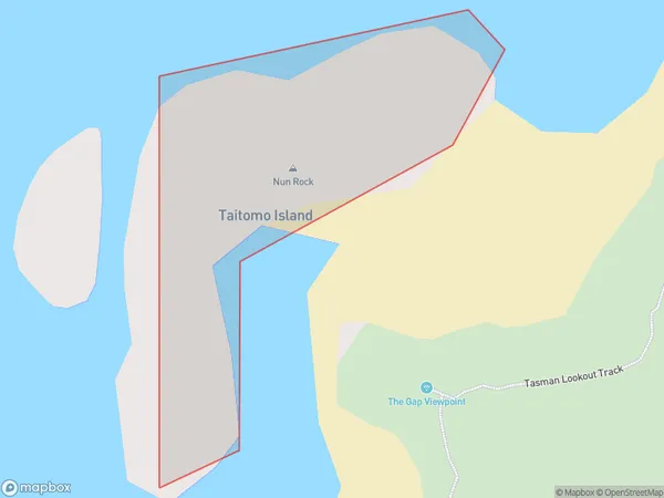 Taitomo Island, Auckland Polygon Area Map