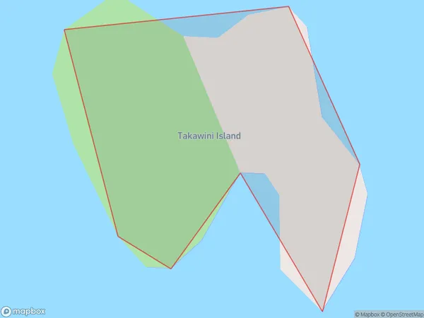 Takawini Island, Southland Polygon Area Map