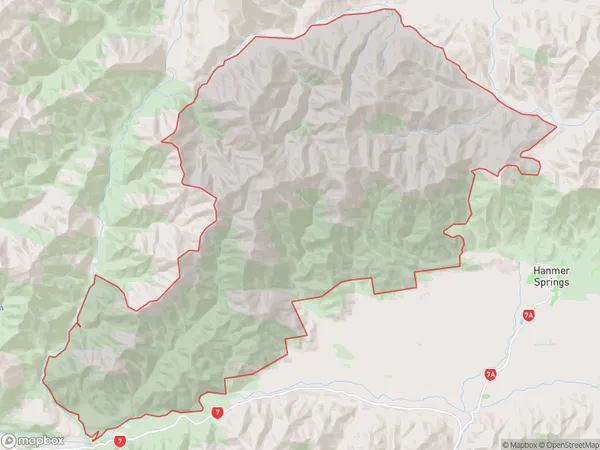 Hanmer Conservation Park, Canterbury Polygon Area Map