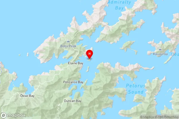 Tawhitinui Island,Marlborough Region Map
