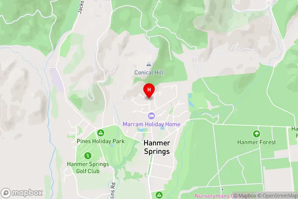 Hanmer Springs,Canterbury Area Map