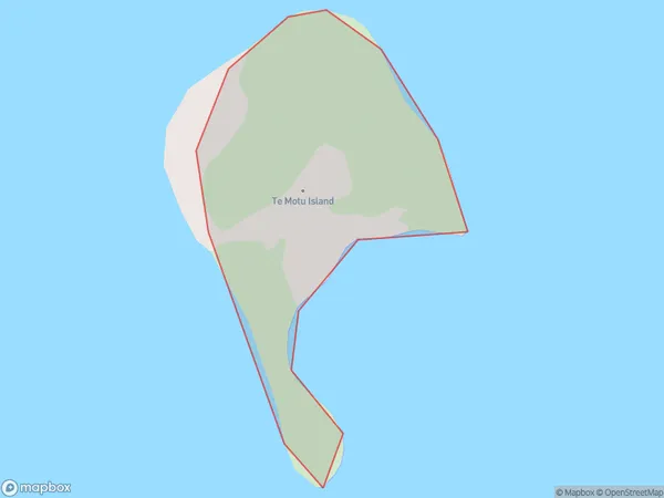 Te Motu Island, Waikato Polygon Area Map