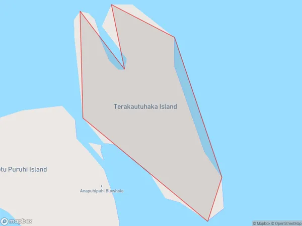 Terakautuhaka Island, Northland Polygon Area Map