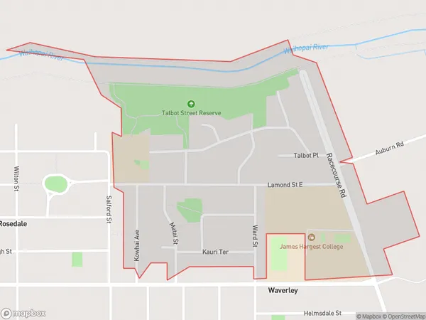 Hargest, Southland Polygon Area Map