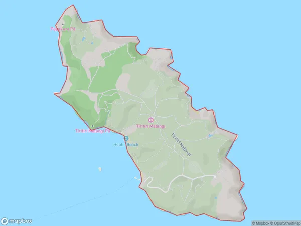 Tiritiri Matangi Island, Otago Polygon Area Map